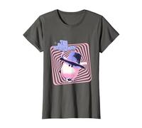 The Magic Roundabout Ermintrude Psychedelic Lines T-Shirt, Women, Asphalt Grey, X-Small