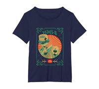 The Magic Roundabout Retro Brush Dougal T-Shirt, Women's Plus, Navy Blue, 3X