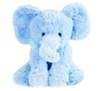 The Magic Toy Shop 11" Blue Plush Super Soft Elephant Toy With Ribbon Teddy Cuddling Nursery Gift