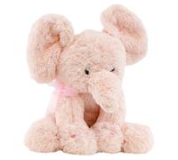 The Magic Toy Shop 11" Pink Elephant Plush Teddy with Ribbon - Super Soft Cuddly Stuffed Animal Toy, Cute Face & Shiny Eyes - Suitable from Birth Nursery Decor for Boys & Girls