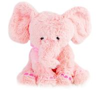 The Magic Toy Shop 11" Pink Plush Super Soft Elephant Toy With Ribbon Teddy Cuddling Nursery Gift