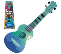 The Magic Toy Shop 19" Blue Guitar Toy, Ukulele for Kids - 4 Nylon Strings with Picks, Beginner Friendly Educational Musical Instrument - Birthday for Boys & Girls Aged 3+