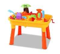 The Magic Toy Shop 25-Piece Sand and Water Table with Compartments & Water Mill - Kids Garden Play Equipment, Messy Play Sandpit & Beach Toys for Boys & Girls