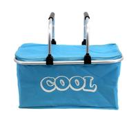 The Magic Toy Shop 35L Light Blue Cool Bag - Versatile Insulated Picnic Basket & Collapsible Cooler Box with Sturdy Aluminium Frame - Spacious Folding Design for Camping, Shopping & Outdoor Adventures