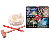 KandyToys 4 in 1 Excavation Kit | Kids Digging Set | Aliens Pirates Sharks Dinosaurs | Gift