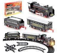 The Magic Toy Shop Battery Operated Train Set With Track And Headlight Kids Toy 2.4M Railway Set