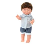 The Magic Toy Shop BiBi Doll Down Syndrome Baby Boy Doll - 14-Inch Inclusive Educational Toy with Realistic Features, Soft Vinyl Body, Removable Outfit, Promotes Diversity, Down Syndrome Gift, Age 3+