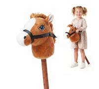The Magic Toy Shop Brown Hobby Horse with Sounds - Ride-On Stick Toy, 73cm