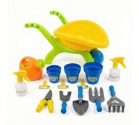 The Magic Toy Shop Childrens Gardening Set 14Pc Wheelbarrow Tools Pots Trowel Sandpit Beach Toys