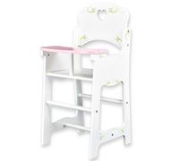 The Magic Toy Shop Dolls White Wooden High Chair Pretend Play Wooden Toy Doll Furniture