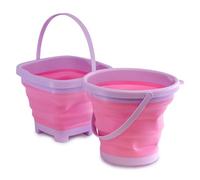The Magic Toy Shop Foldable Beach Bucket with Handle - Kids Toddler Outdoor Beach Sand Set for Sandpit