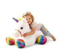 The Magic Toy Shop Giant Unicorn Teddy Soft Toy 110cm / 44" - Large Lying Rainbow Pony Stuffed Animal Plushie & Big Fluffy Cuddly Teddy - Suitable from Birth for Kids & Adults, Girls & Boys