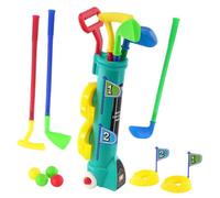 The Magic Toy Shop Golf Set For Kids Toddlers With Wheeled Caddy Clubs Flags Target Holes Balls