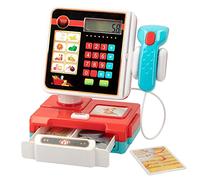 The Magic Toy Shop Kids Electronic Cash Register Toy - Working Calculator, Scanner Lights & Sounds, Play Money, Supermarket Fun - Grocery Shop Role Play, Toddlers, Learning Math, 3+