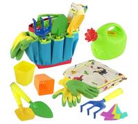 The Magic Toy Shop Kids Garden Tools Set - Complete Outdoor Play Kit with Watering Can, Shovel, Rake, Apron & Gloves - Ideal Gardening Toys for Toddlers & Forest School Equipment