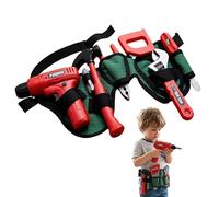 The Magic Toy Shop Kids Tool Set with Adjustable Work Belt & Working Drill - 10 Piece Construction Toy Tool Kit Including Hammer, Wrench, Pliers - DIY Building Pretend Play for Boys & Girls 3+