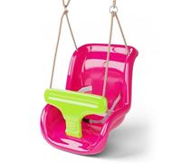 The Magic Toy Shop Pink Toddler Swing Chair - Fits Most Frames, Safe & Adjustable Kids Swing Seat with Secure Harness - Outdoor Playground Equipment for Gardens