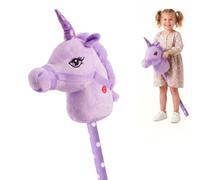 The Magic Toy Shop Purple Unicorn Hobby Horse - Ride-On Stick Toy, 81cm