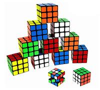 The Magic Toy Shop Set of 12 Puzzle Cubes - Classic Brain Teaser, Smooth Speed Cube, Vibrant Colours, Lightweight Plastic - Mind Game for Kids & Adults, Party Bag Fillers & Favours