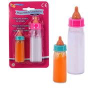 The Magic Toy Shop Set of 2 New Born Baby Doll Magic Milk Bottle Dolls Feeding Set Girls Toy