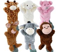 The Magic Toy Shop Set Of 6 Animal Hand For Story Telling & Act Wildlife Theme Soft Stuffed Puppets