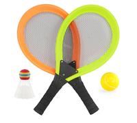 The Magic Toy Shop Soft Tennis Set Junior Tennis Rackets Kids Tennis Rackets Set of 2 with Ball and Shuttlecock Garden Games for Kids Camping Games for Kids Beach games for Kids Outdoor Game