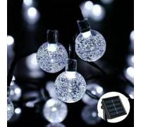 The Magic Toy Shop Solar Crystal Ball String Lights With 30 White Leds Outdoor Garden Fairy Lamp