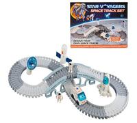 The Magic Toy Shop Space Track Set For Kids 20 Pcs Battery Powered Rover Tracks Astronauts Rocket