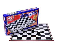 The Magic Toy Shop Traditional Draughts Board Game - Classic Checkers Strategy Set for Kids & Adults - 2 Player Family Fun Toy with Folding Play Surface & Counters