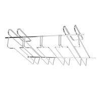 The Magic Toy Shop Under Shelf Stemware Wine Glass Holder Storage Rack Hanger Stainless Steel