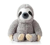 The Magic Toy Shop Weighted Door Stop Animal - Novelty Fabric Sloth Stopper | Keeps standard doors open safely. Soft plush grey coat protects floors. Sitting sloth adds cute floor decor.