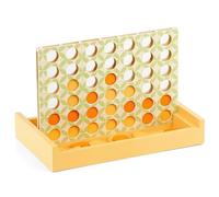 The Magic Toy Shop Wooden 4 in a Row Game - Orange Educational & Strategy Board Game - Portable, Travel Friendly, Integrated Storage, 2 Player Classic for Kids, Adults & Family Fun, Ages 3+