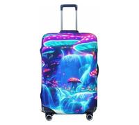 The Magical Mushroom Forest Glows Elastic Travel Luggage Cover Suitcase Protector, Print Suitcase Baggage Cover Anti-Scratch