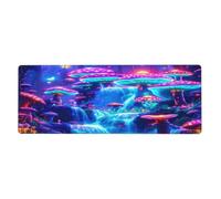 The Magical Mushroom Forest Glows Mouse Pad In Big Extended Non-Slip Rubber Base Mousepad With Stitched Edges Gaming Pc Desktop Large Mouse Pad 11.8x31.5