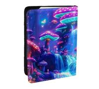 The Magical Mushroom Forest Glows Printed Passport Holder,Travel Pu Leather Passport Cover Case Organiser for Men Women,6.5 Inch