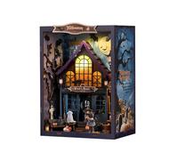 The Magical Night At The Castle DIY Book Nook Kit 3D Puzzle Bookend with LED Light Halloween Miniature House Decor for Adults 001
