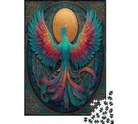 The Magical Phoenix Rises Jigsaw Puzzles for Adults And Kids. 1000 Pieces The Glowing Metal Moon Whimsical Challenge Toy Educational Game Home Decor 70x50cm/1000pcs