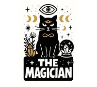 THE MAGICIAN - A5 A4 A3 Tarot Poster Wall Art Mystical and Humorous Illustration with Symbolic Arcana Elements Stars Moons Eyes and Whimsical Figures (A3 (420x297mm), High-resolution paper)