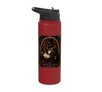 The Magician Black Cat Art Deco Murder Mystery Stainless Steel Insulated Water Bottle