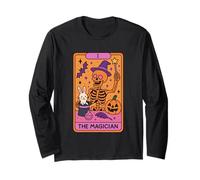 The Magician Skeleton Tarot Card Design Long Sleeve T-Shirt