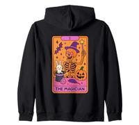 The Magician Skeleton Tarot Card Design Zip Hoodie