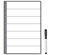 The Magnet Shop A3 Magnetic Weekly Planner and Organiser - Fully Customisable Whiteboard for Family/Business Task and Meal Planning - with Free Pen (Standard Grey, A3)