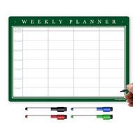 The Magnet Shop A3 Magnetic Weekly Planner and Organiser - Fully Customisable Whiteboard for Family or Business Tasks and Meal Planning - with 4 Free Magnetic Dry Wipe Pen