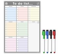 The Magnet Shop A3Magnetic to Do List and Weekly Planner - Organise Your Chores, Housework, Office and Business Tasks with Our Dry Wipe Boards! with 4 Magnetic Dry Erase Pens (Colour/Grey, A3)