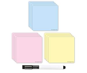 The Magnet Shop - Magnetic Sticky Notes, Neon Coloured Dry Wipe Reusable Labels and Dry Erase Marker Pen. Re-usable Post-Notes. Great for Agile, Scrum, Kanban or Lean. (Pastel, 95mm x 95mm)
