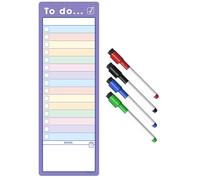 The Magnet Shop Magnetic to Do List and Slim A3 Weekly Planner - Organise Your Chores, Housework, Office and Business Tasks! Comes with 4 Magnetic Dry Erase Pens (Colour/Purple, S3)