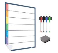 The Magnet Shop Re-Adhesive Wall Planner - Weekly Organiser and Family Planner - Reusable, Removable and Re-Positionable Self-Adhesive Whiteboard for Home and Office (Navy Blue, A3)