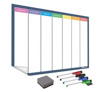 The Magnet Shop Re-Adhesive Wall Planner - Weekly Organiser and Family Planner - Reusable, Removable and Re-Positionable Self-Adhesive Whiteboard for Home and Office (Navy Blue, A2)