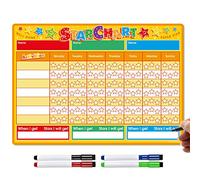 The Magnet Shop Reward Chart for Children - Magnetic Star Chart for Recognising and Inspiring Good Behaviour in Toddlers and Kids, Boys and Girls. Comes with 4 Magnetic Coloured Dry Wipe Pens