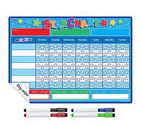 The Magnet Shop TMS A4 Children’s Reward Chart and Whiteboard (A4 Laminated Star Chart, Blue)